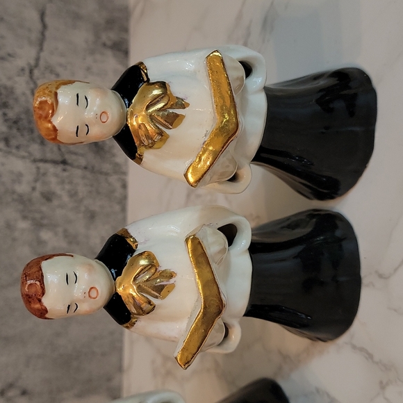 Set of 3 vintage choir children figurines boys & girls gold accents - Picture 5 of 5